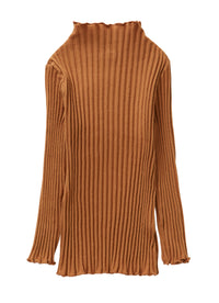 Rib-knit turtleneck - camel beige
