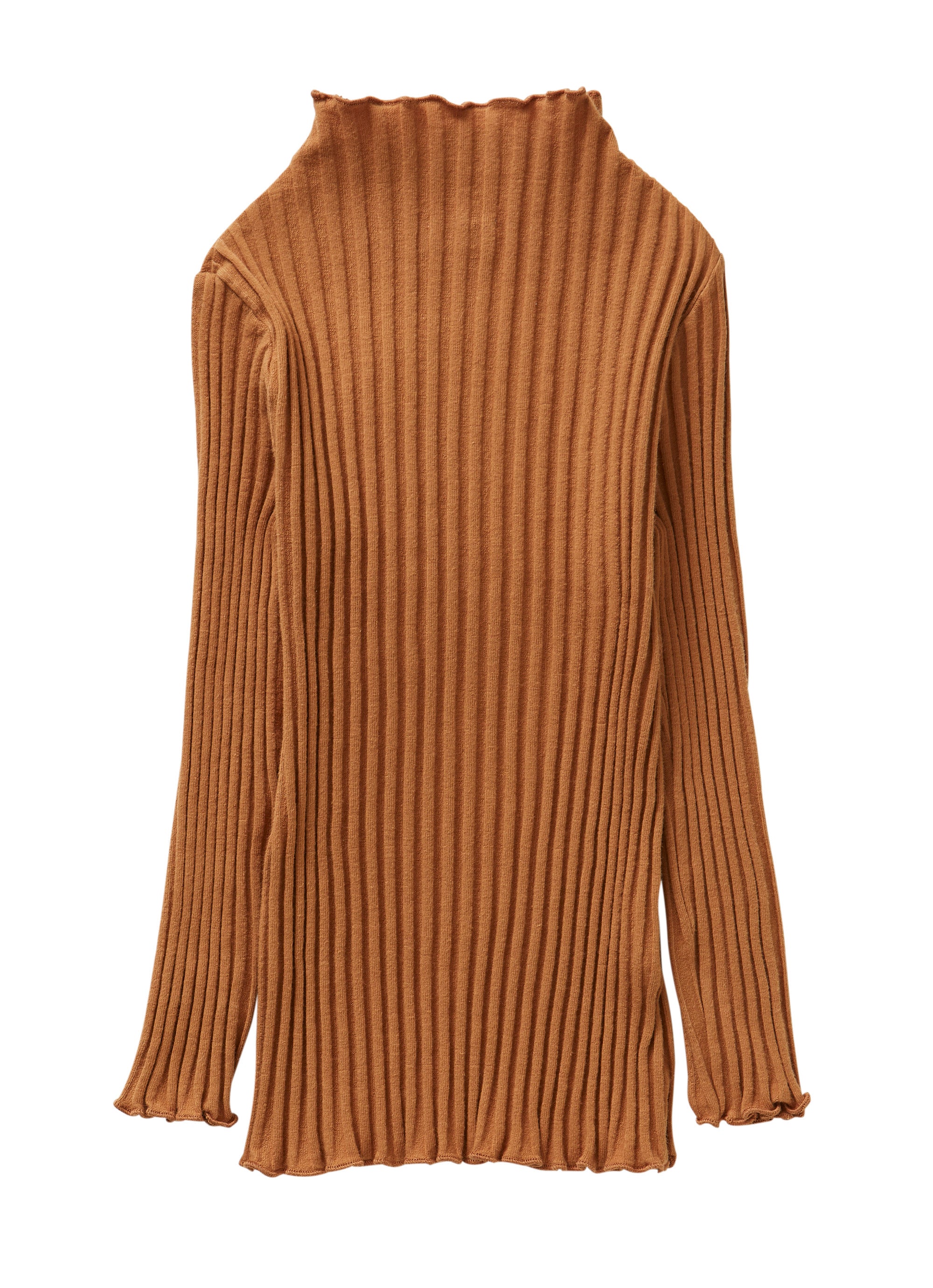 Rib-knit turtleneck - camel beige