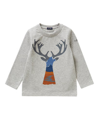 Long-sleeve T-shirt with deer motif