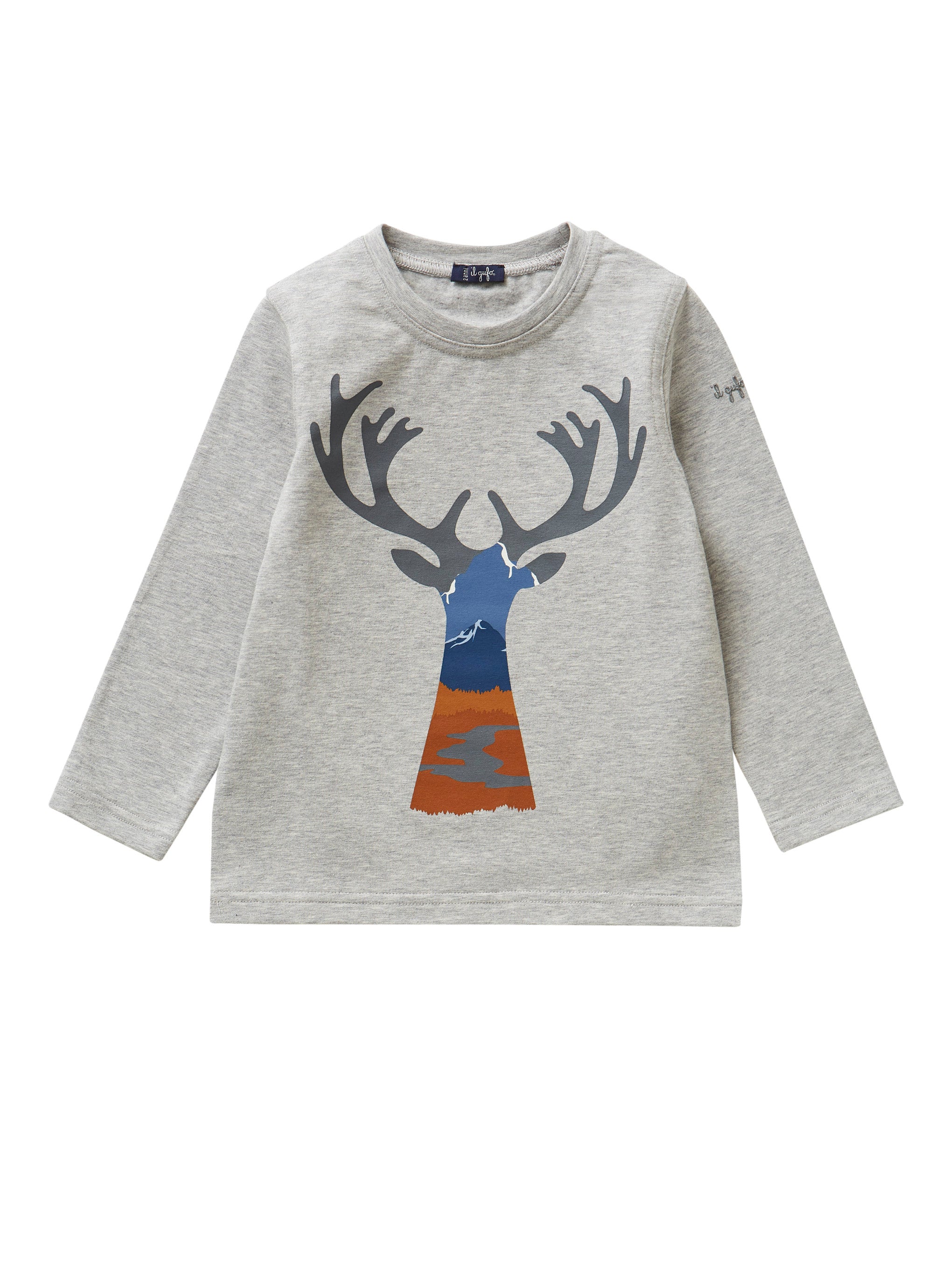 Long-sleeve T-shirt with deer motif