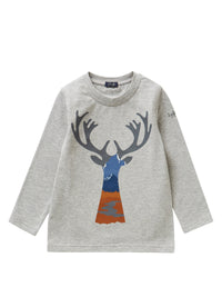 Long-Sleeve T-Shirt With Deer Motif