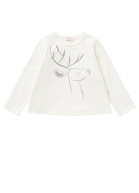 Long-sleeve T-shirt with deer motif