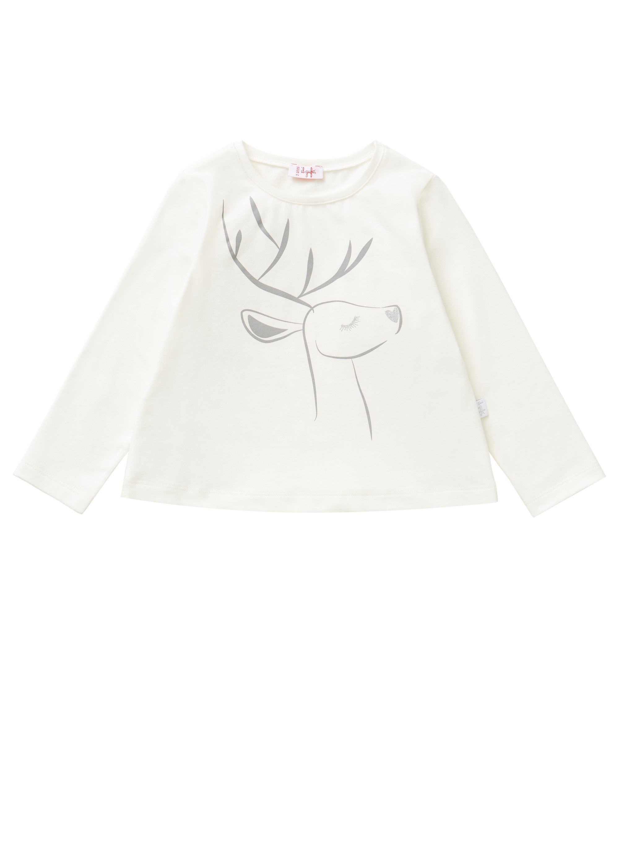 Long-sleeve T-shirt with deer motif