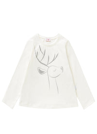 Long-Sleeve T-Shirt With Deer Motif