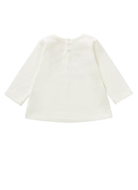 White t-shirt with bronze deer motif