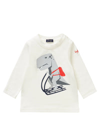 T-Shirt With Dinosaur On A Sledge