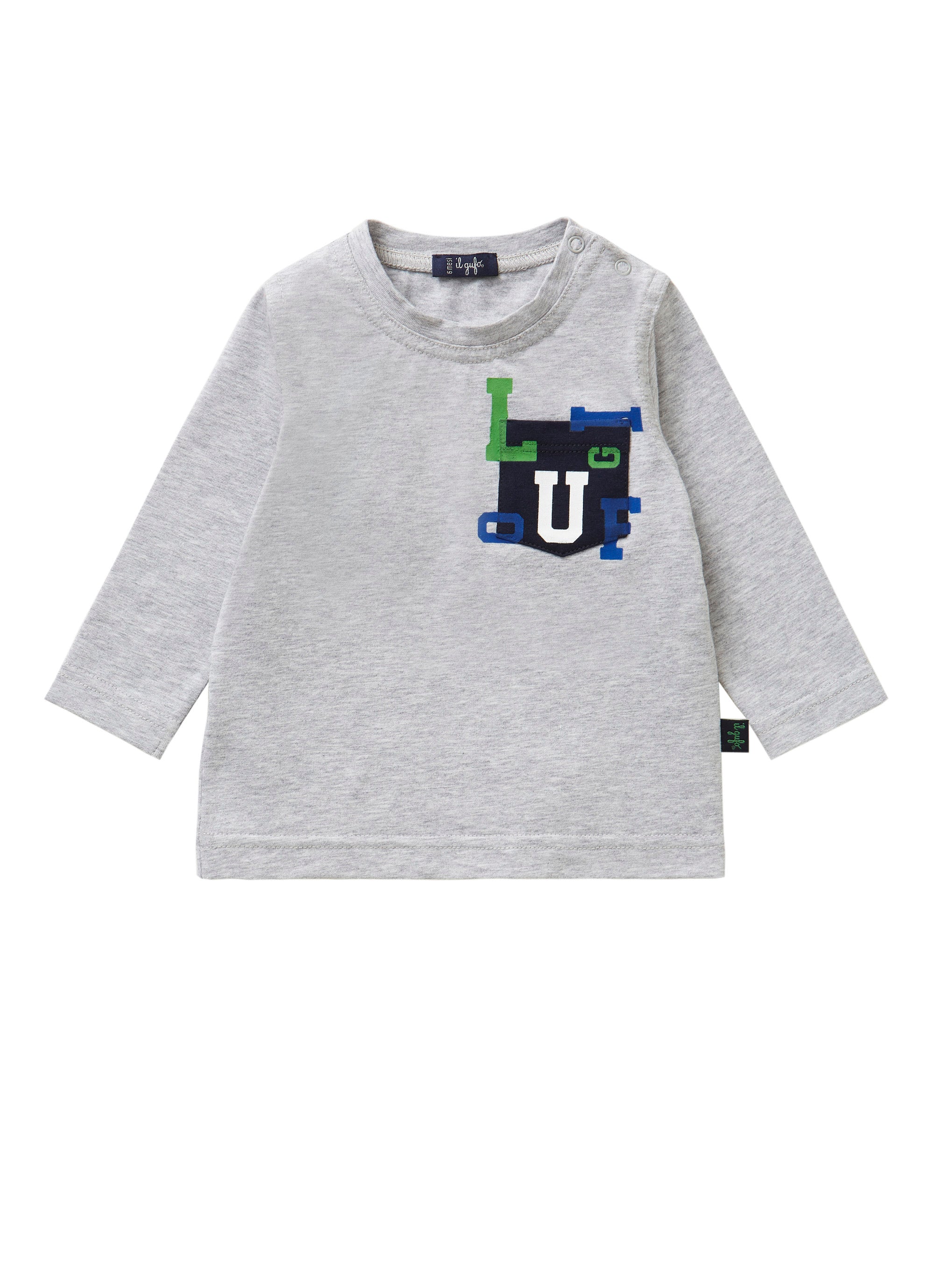 T-shirt with Il Gufo print on the pocket.