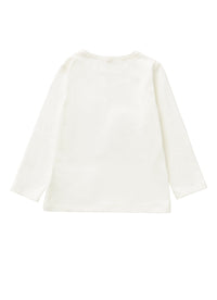 Long-sleeve T-shirt with little girls and tulle