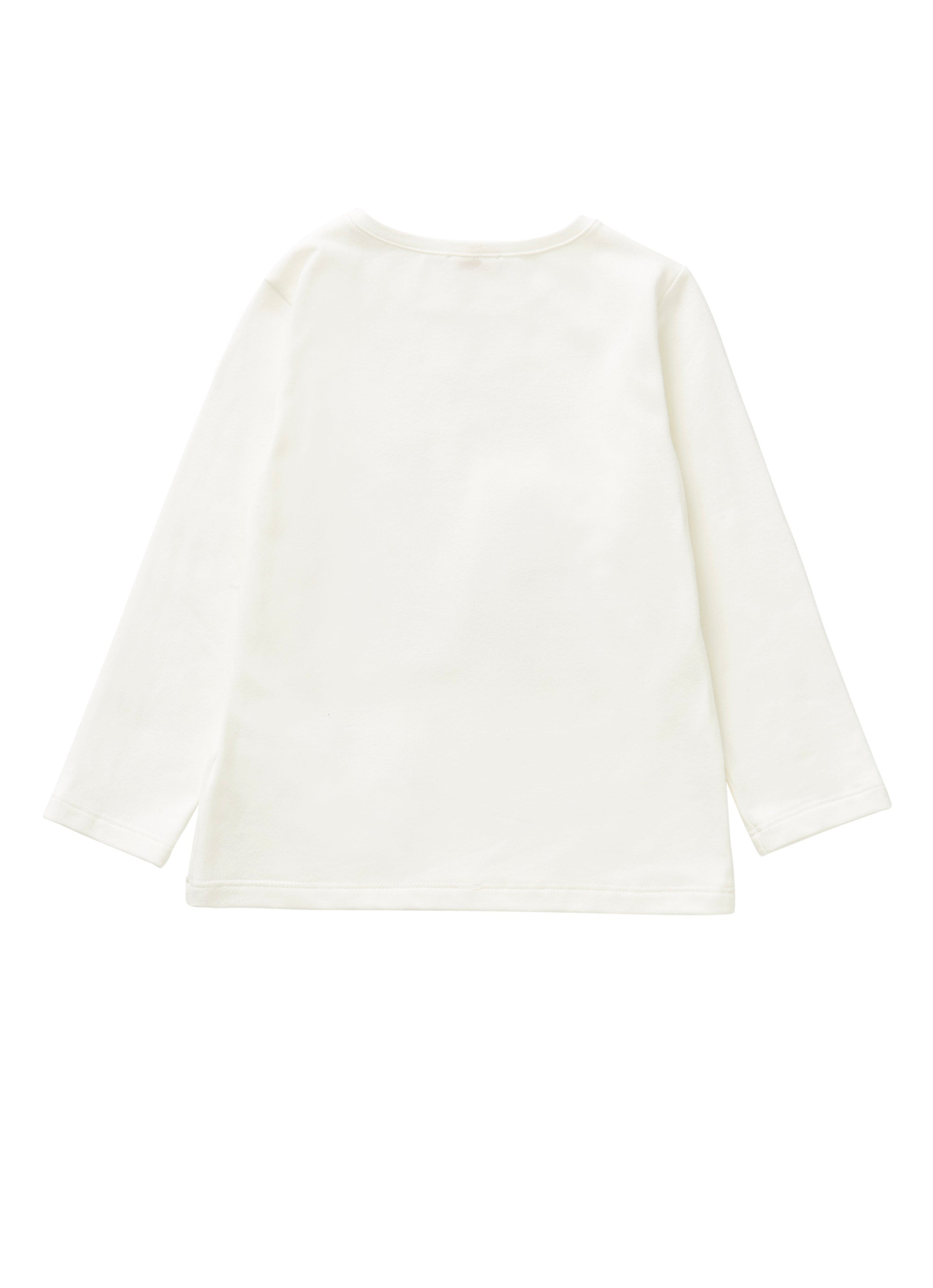 Long-sleeve T-shirt with little girls and tulle