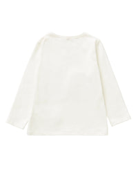 T-shirt with little girls motif and red details