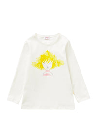 T-Shirt With Little Blonde Girl Motif