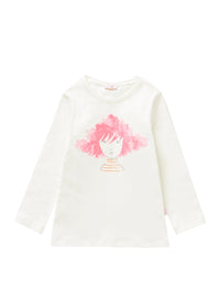 T-Shirt With A Girl With Shocking Pink Hair Motif