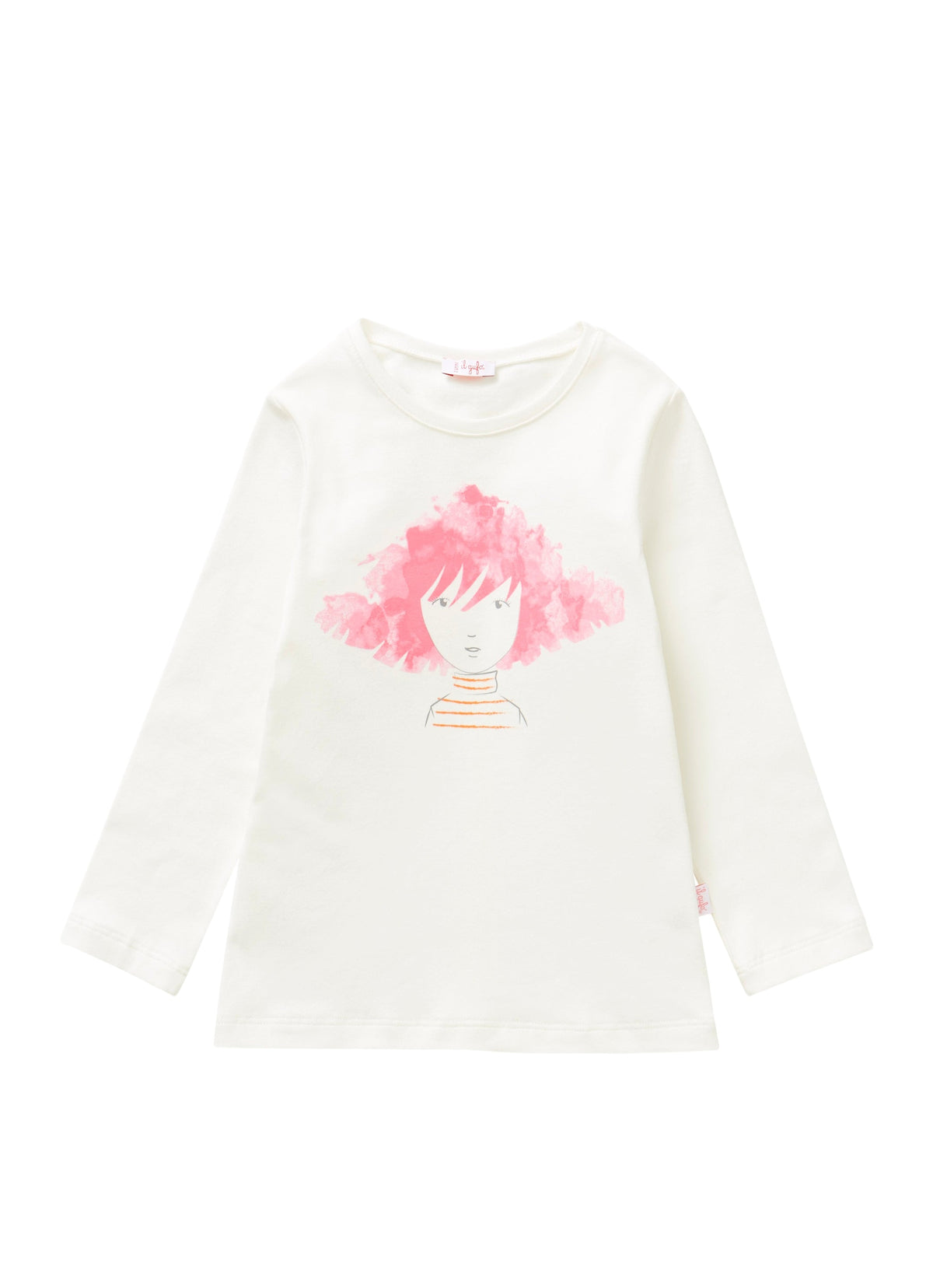 T-Shirt With A Girl With Shocking Pink Hair Motif