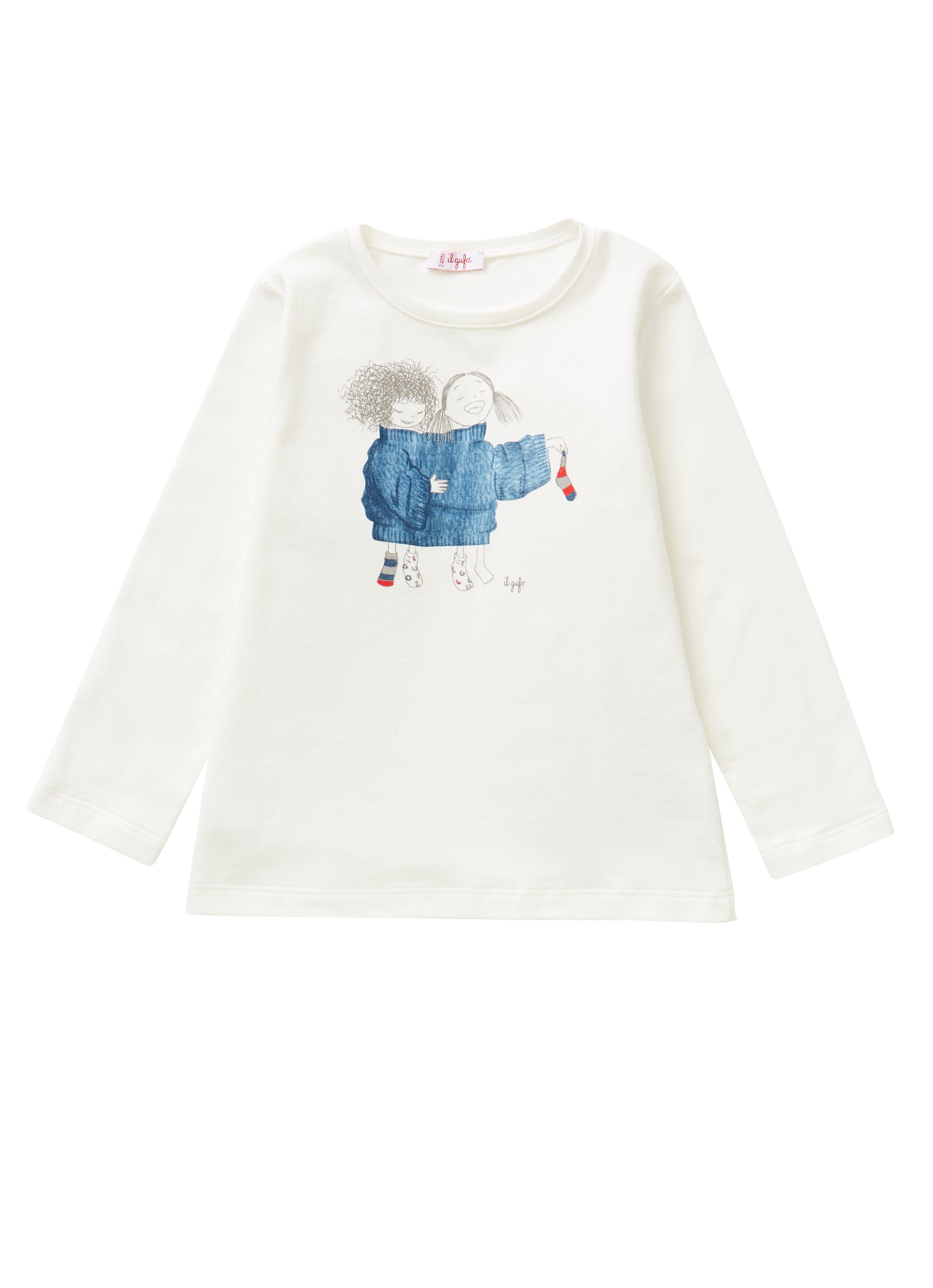 White T-shirt with little girls motif