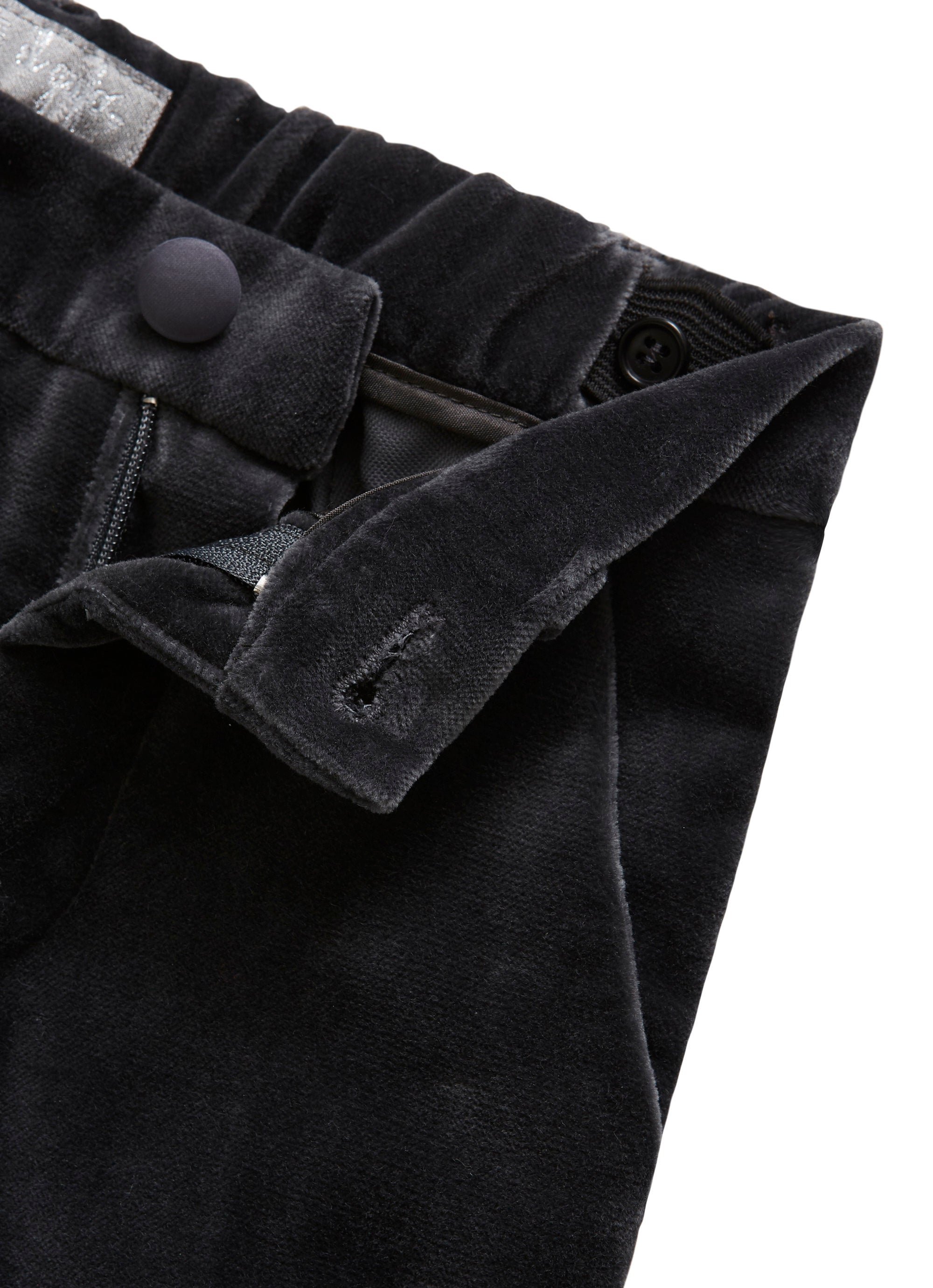 Tuxedo in grigio velluto liscio con revers