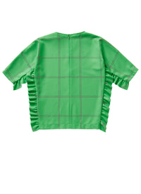 Batwing sleeve dress with ruffles