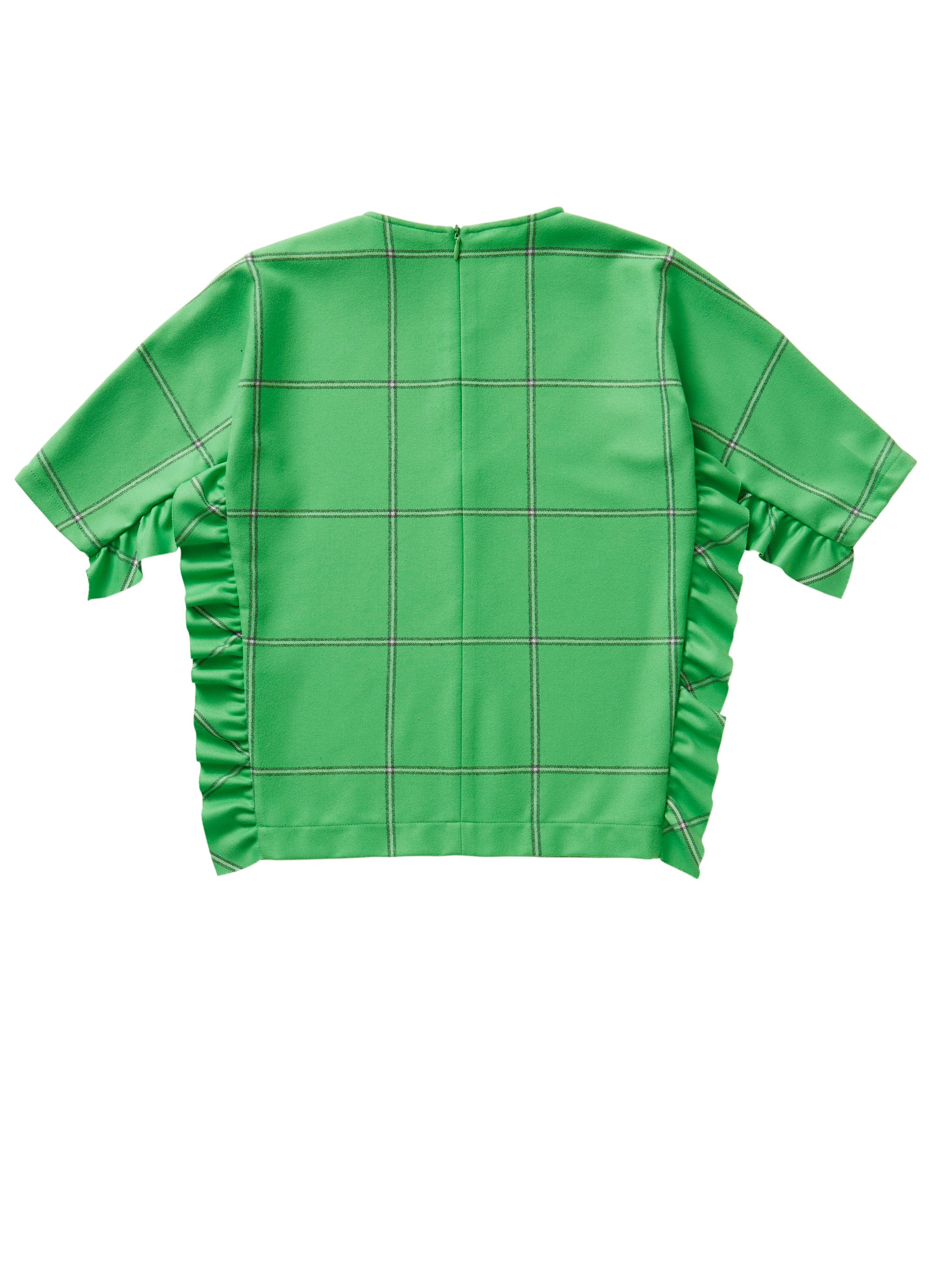 Batwing sleeve dress with ruffles