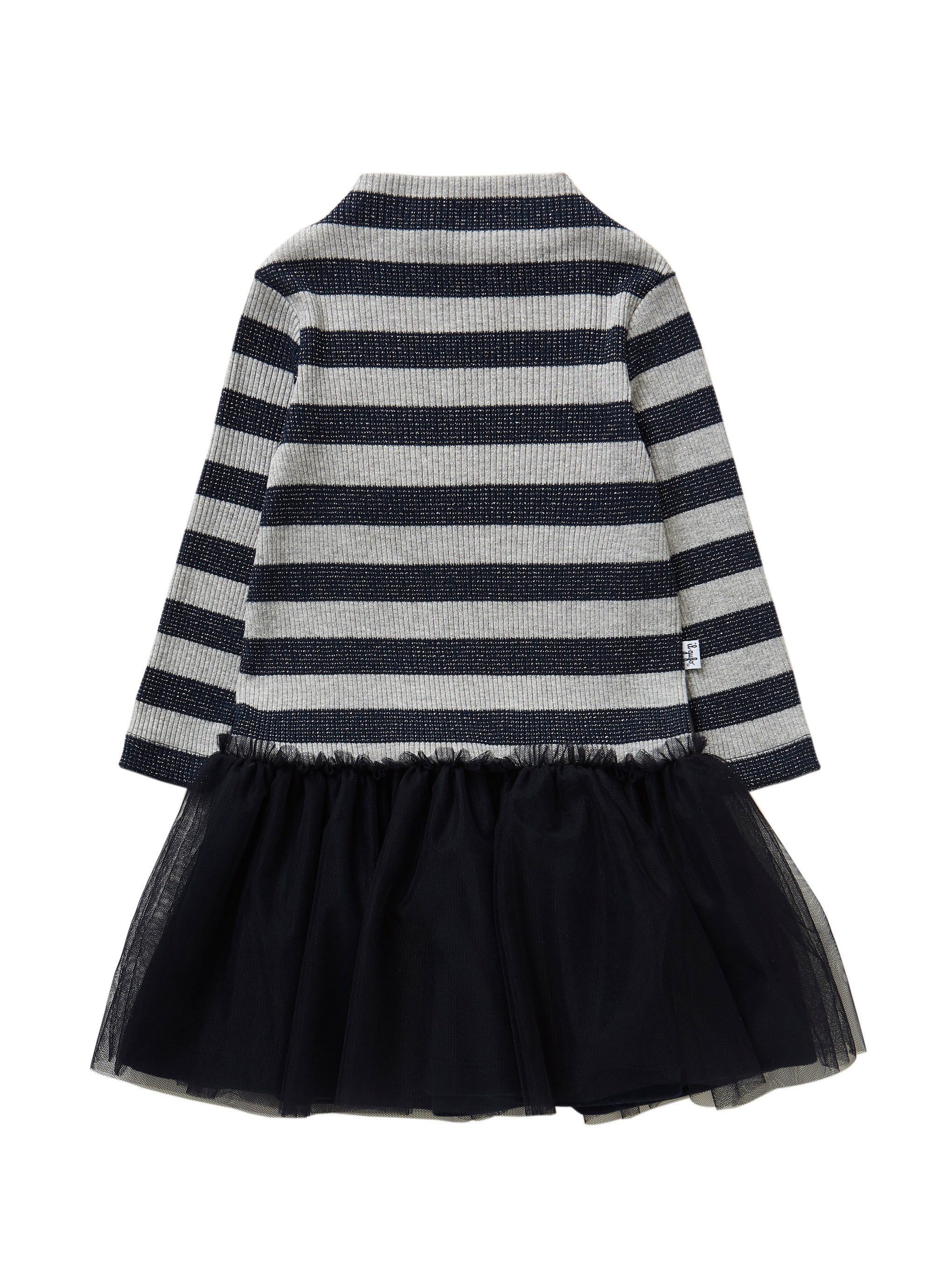 Ribbed dress with tulle skirt