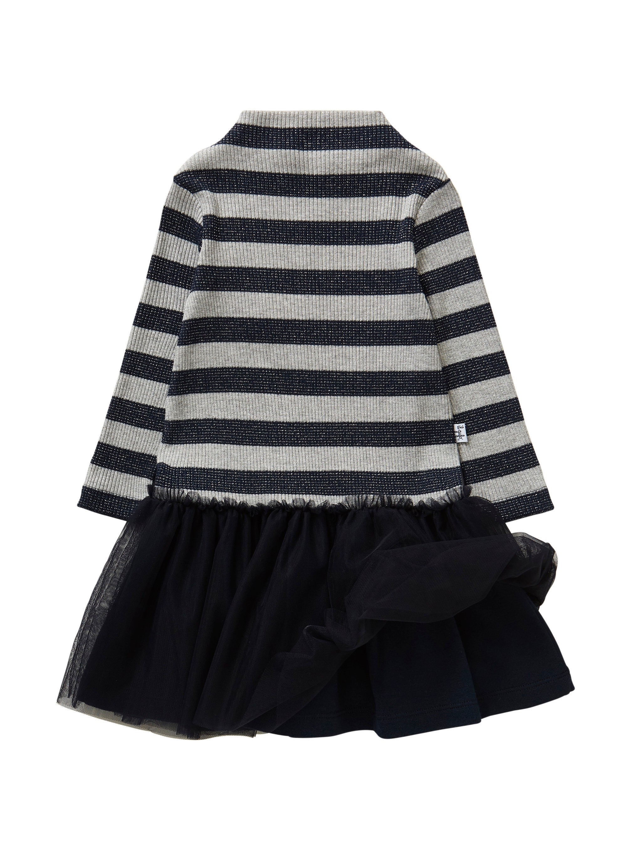 Ribbed dress with tulle skirt