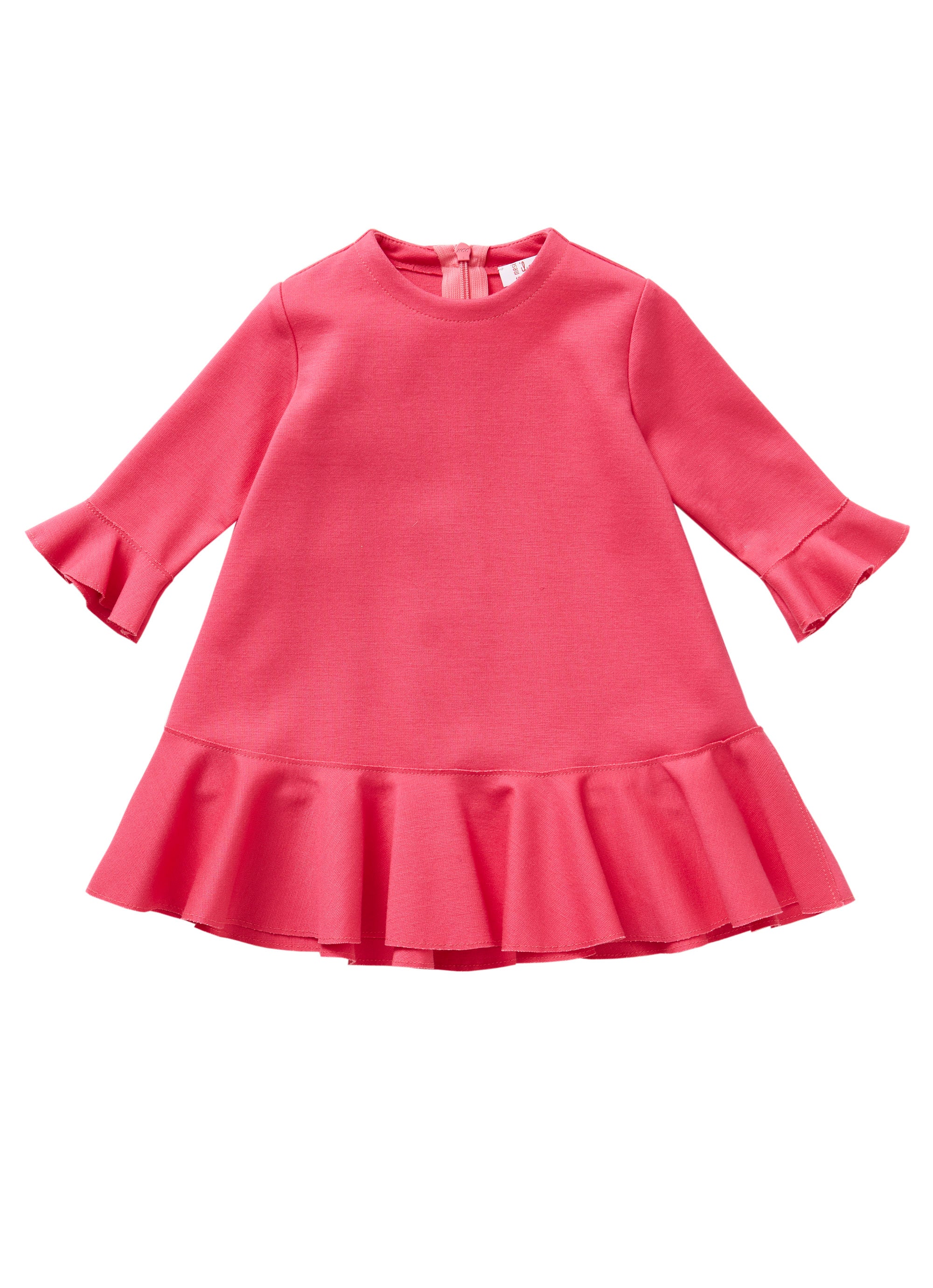 Shocking pink dress with ruffle