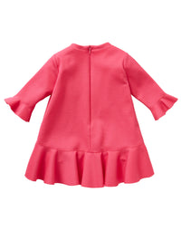 Shocking pink dress with ruffle