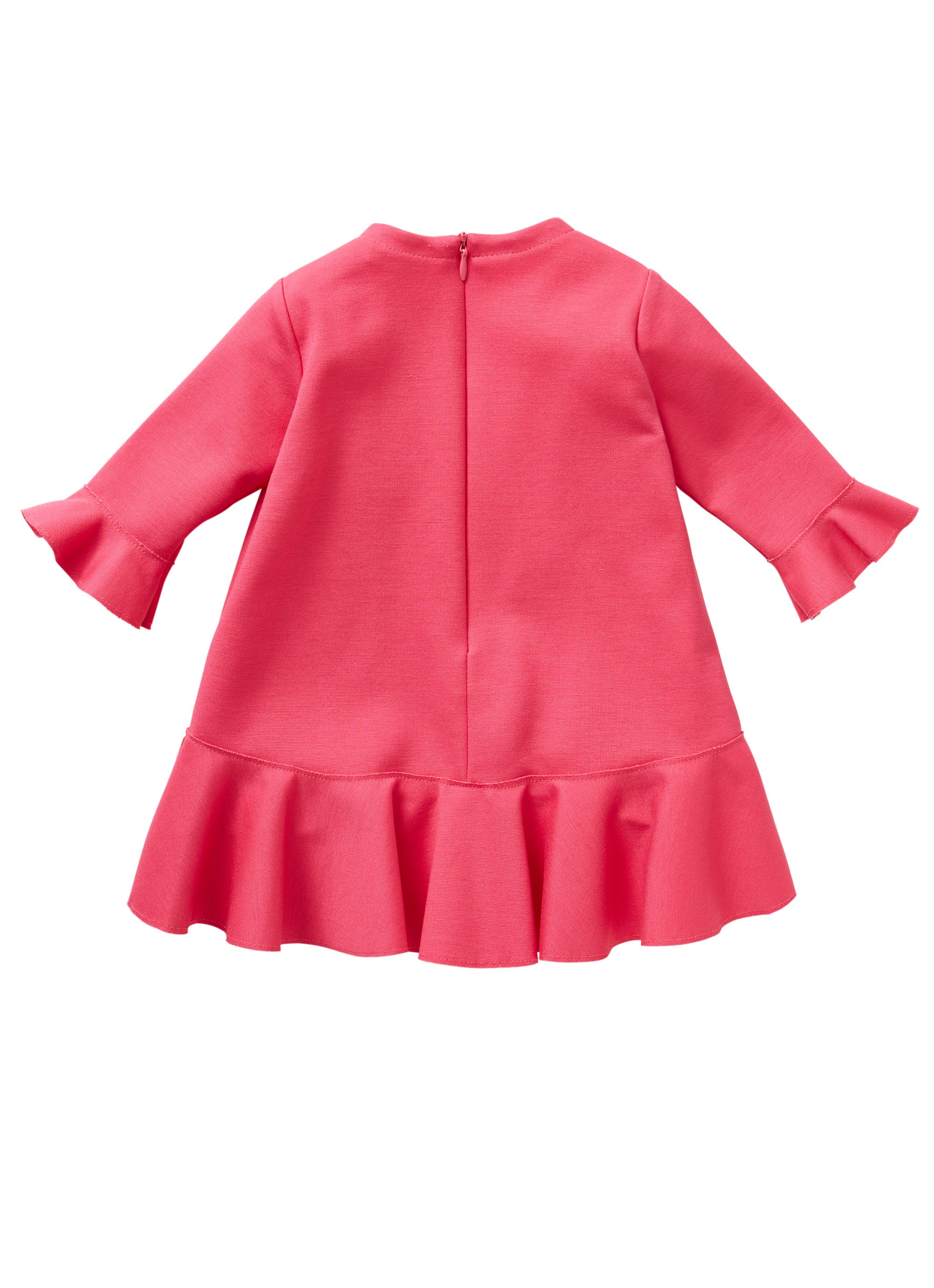 Shocking pink dress with ruffle