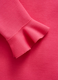 Shocking pink dress with ruffle