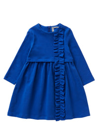 Soft fleece empire style dress with ruffles