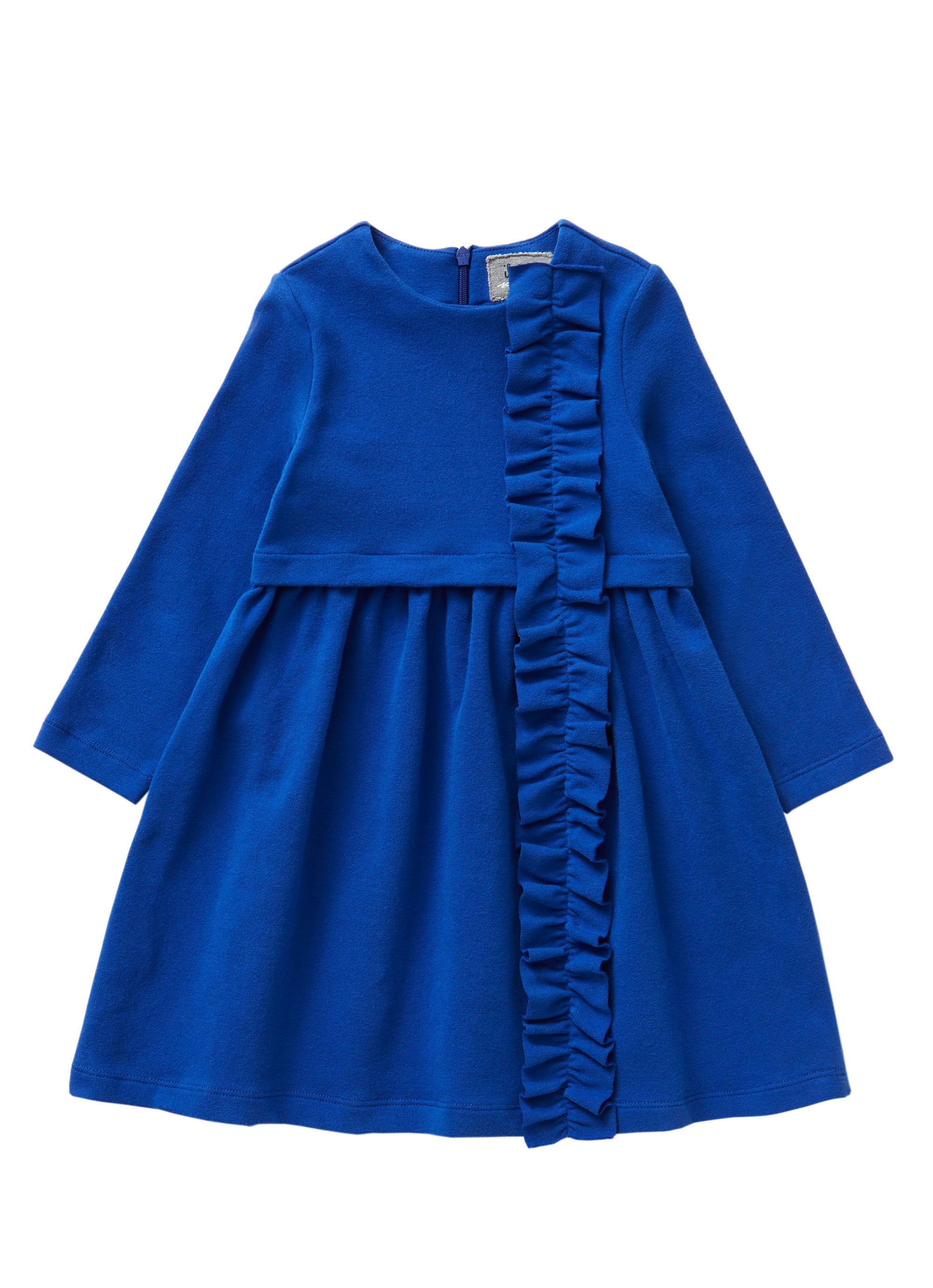 Soft fleece empire style dress with ruffles