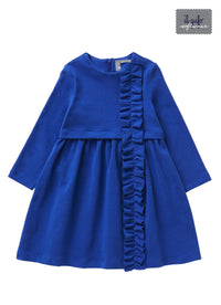 Soft fleece empire style dress with ruffles