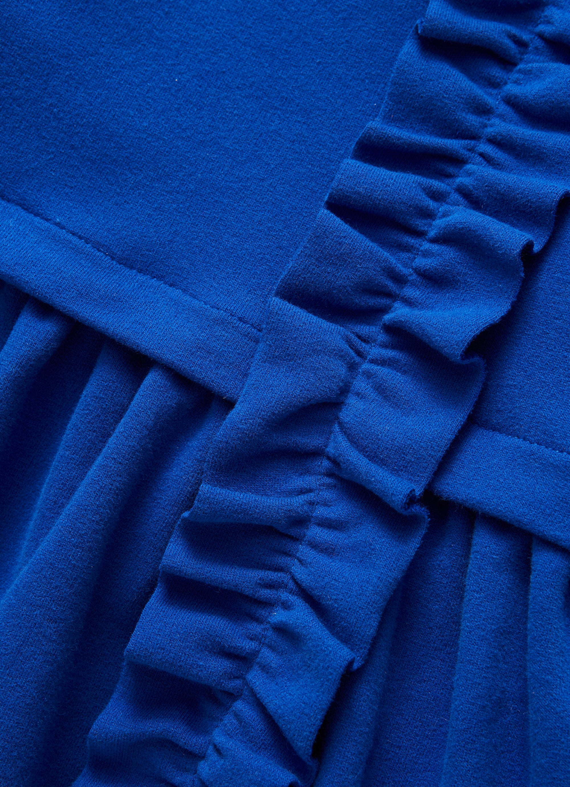 Soft fleece empire style dress with ruffles