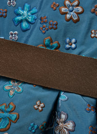 Jacquard dress with blue flowers
