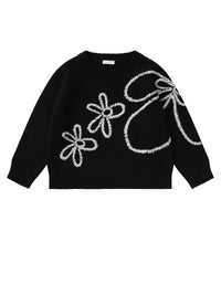 Superfine wool sweater with embroidery