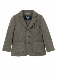 Military green fleece blazer
