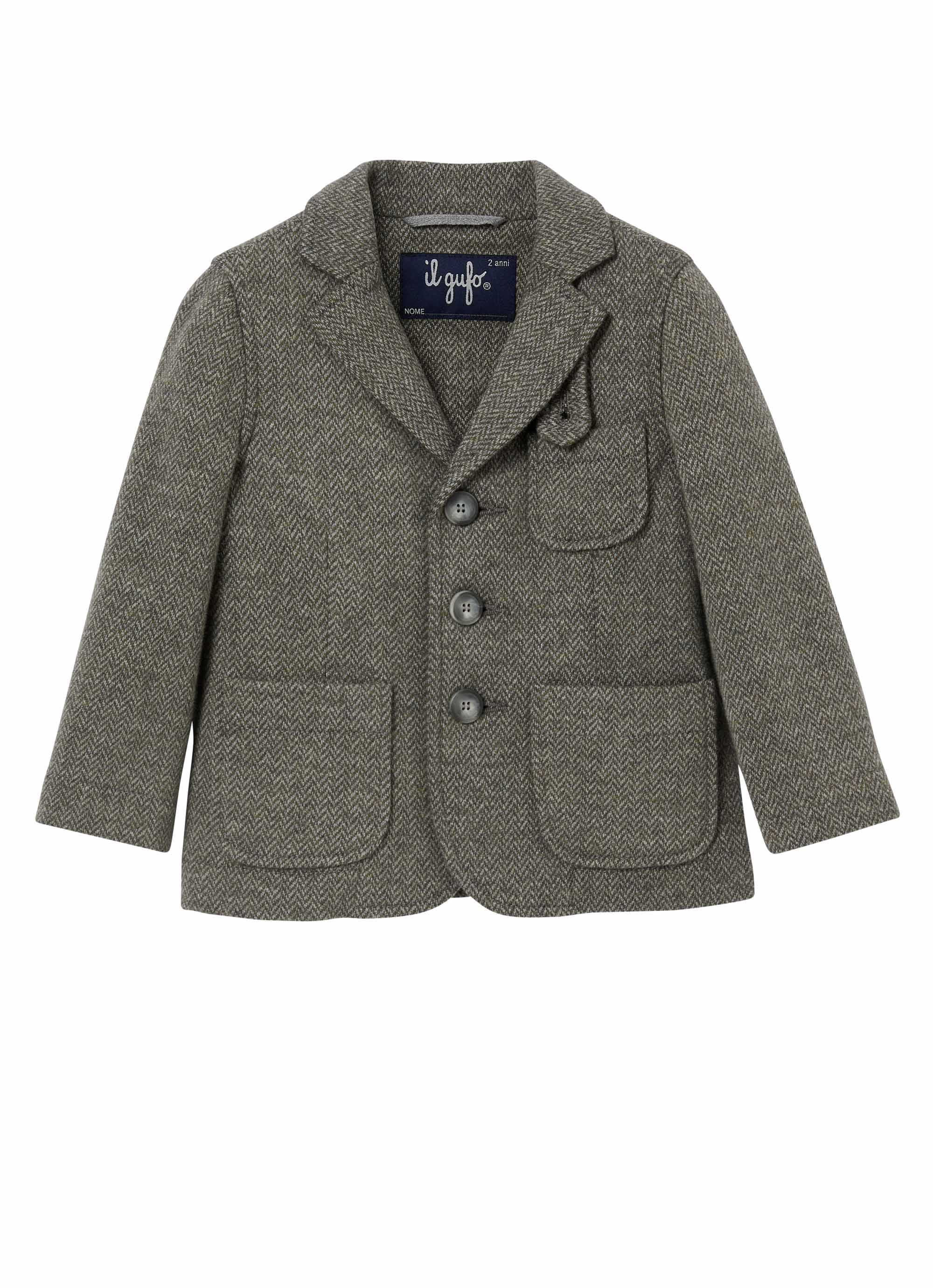 Military green fleece blazer