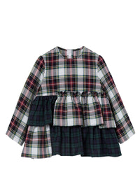 Camicia con balze tartan