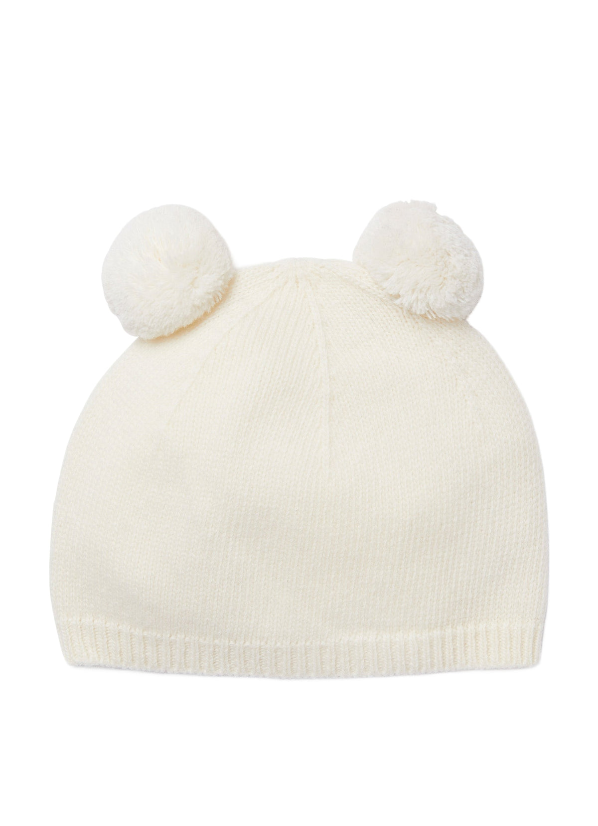 Milk Wool Hat With Double Pom-Pon
