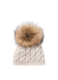 Hat With Real Fur Pom-Pon