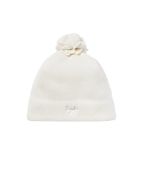 Cappello da neonata in pile con pom pon