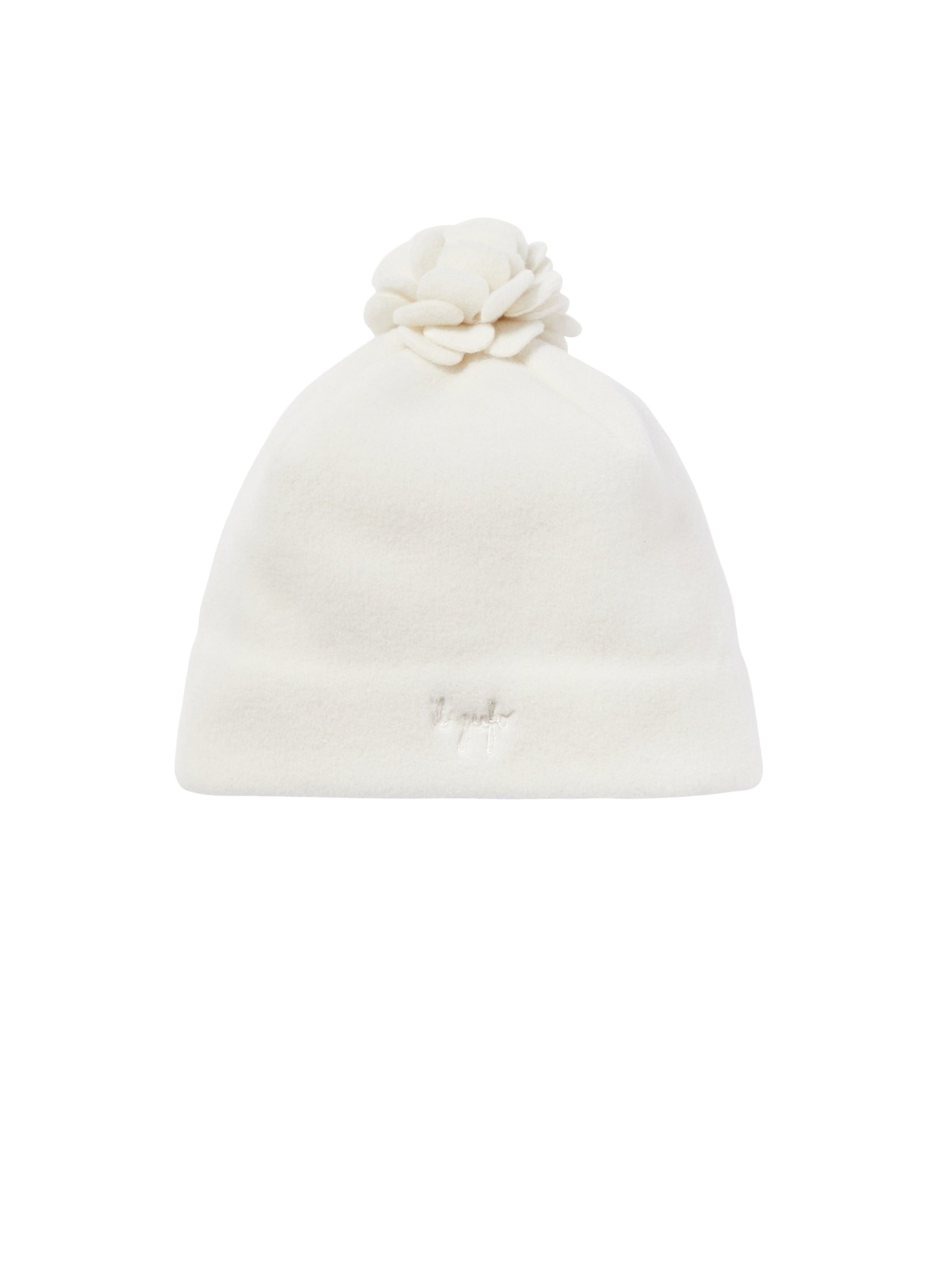 Cappello da neonata in pile con pom pon