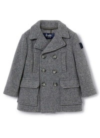 Long double-breasted steel coat