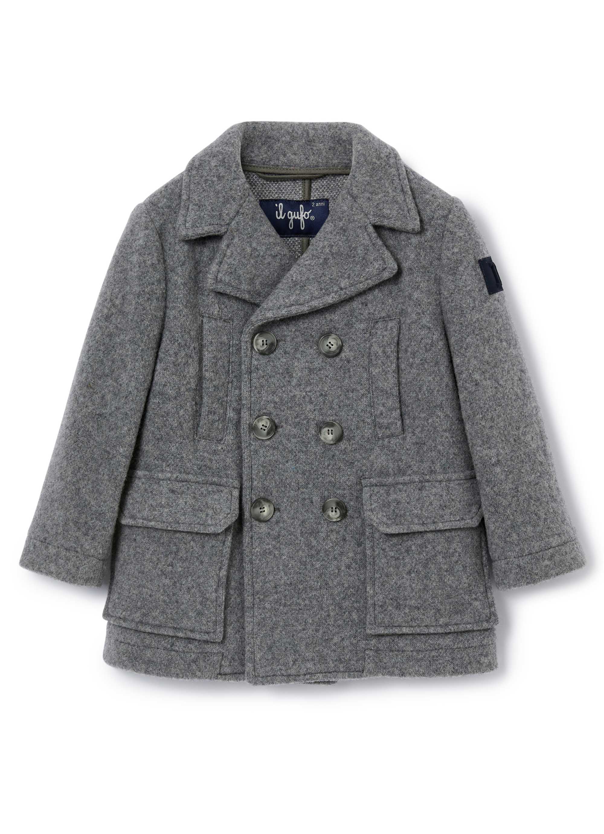 Long double-breasted steel coat