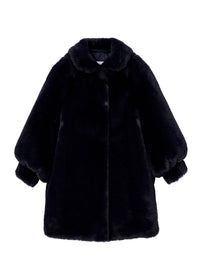 Blue faux fur coat