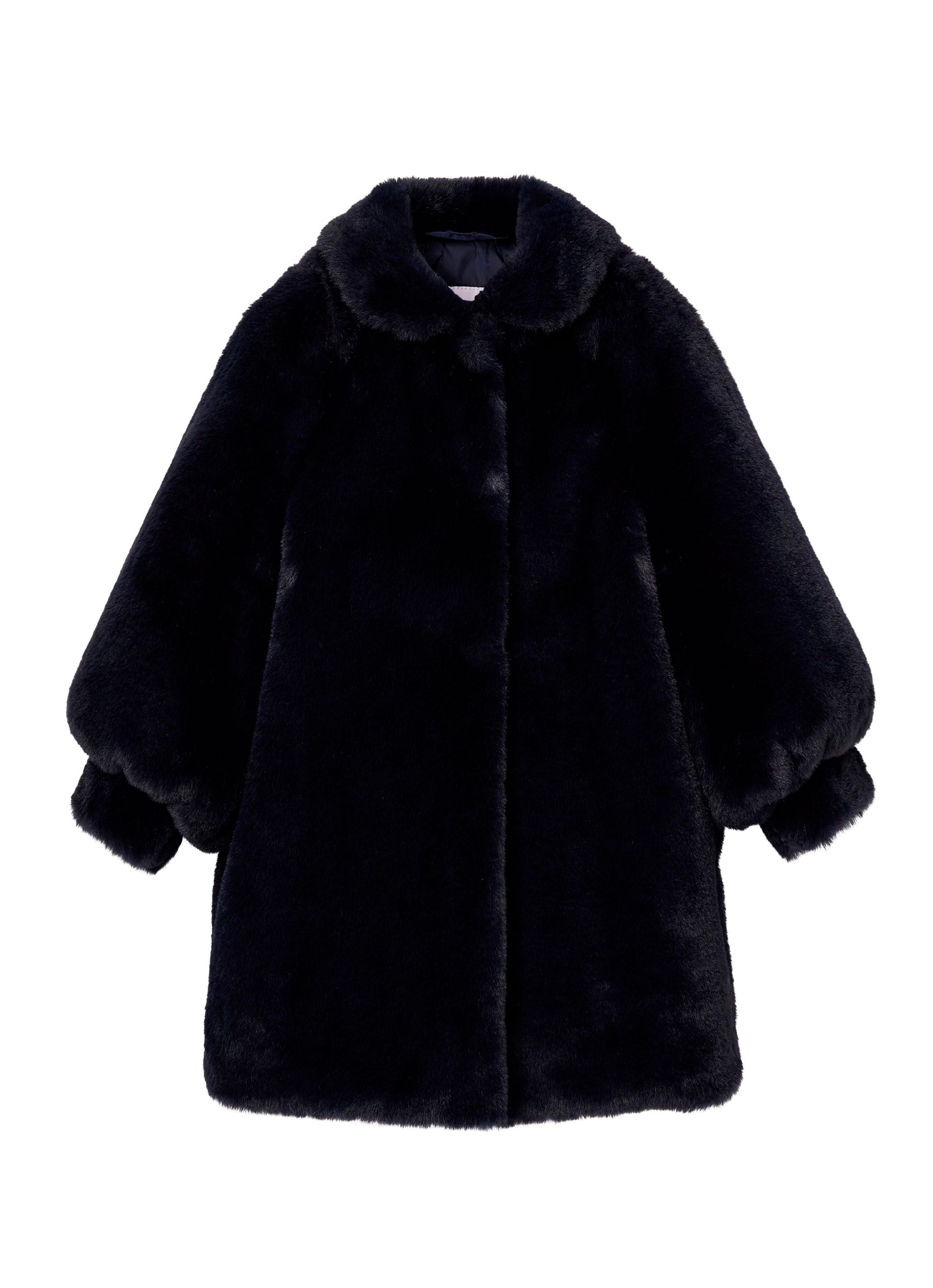 Blue faux fur coat