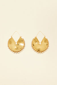 Circular brass earrings - Gold and Silver