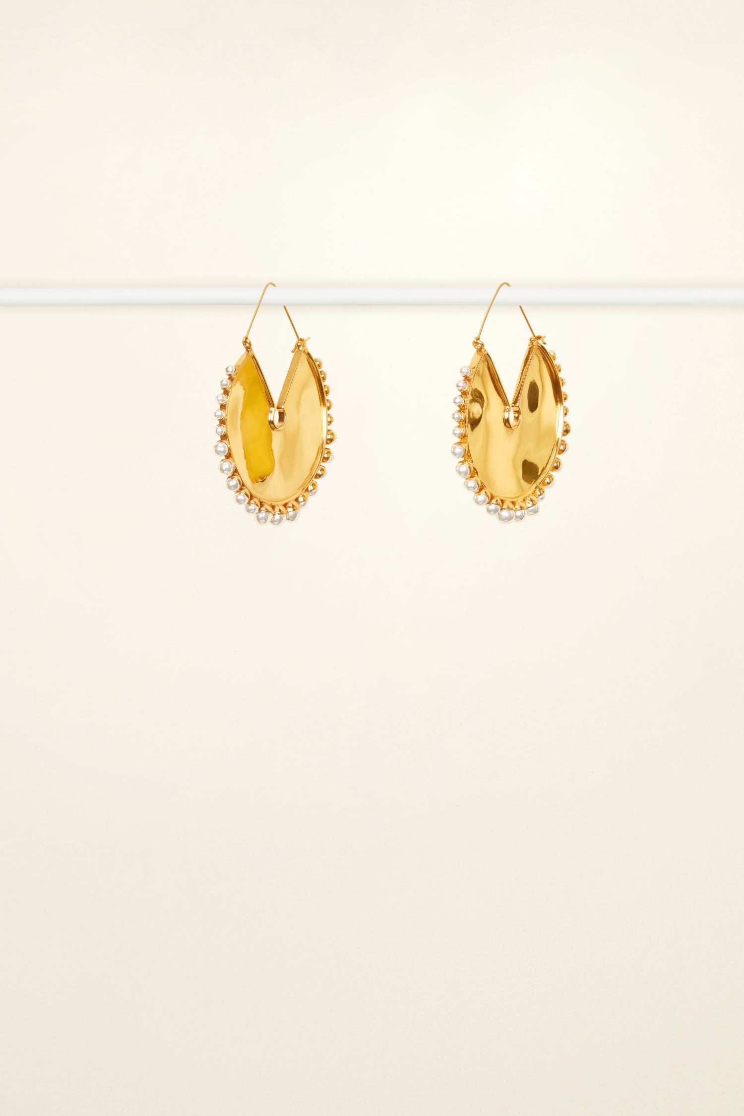 Circular brass earrings - Gold and Silver