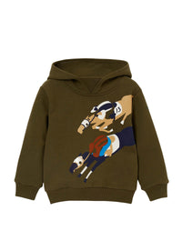 Felpa con cappuccio verde militare