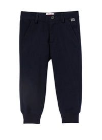 Pantalone con polsini blu
