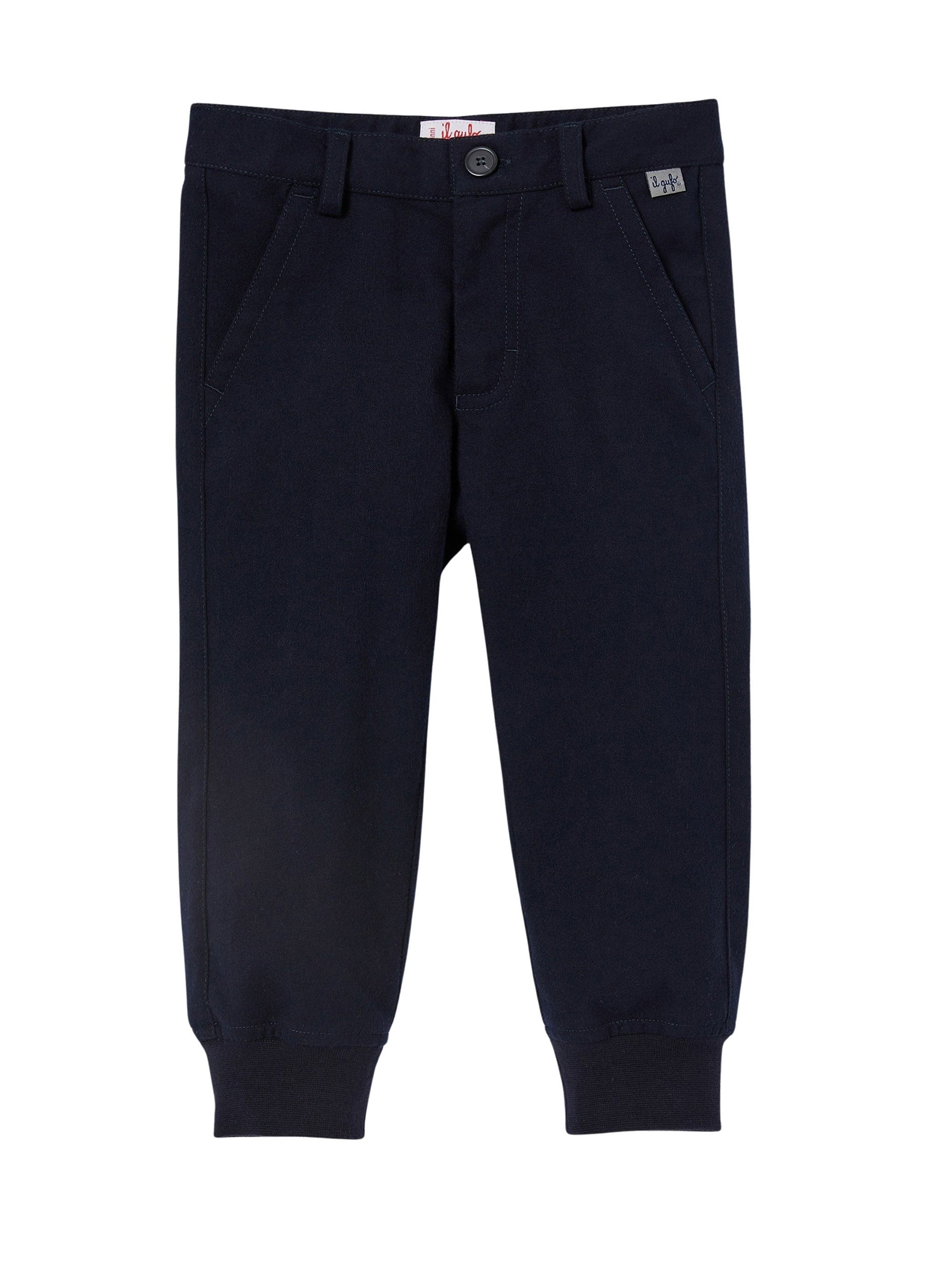 Pantalone con polsini blu