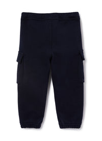 Blue fleece cargo trousers